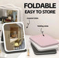 Portable Travel Makeup Mirror – Foldable & Rechargeable with Lights