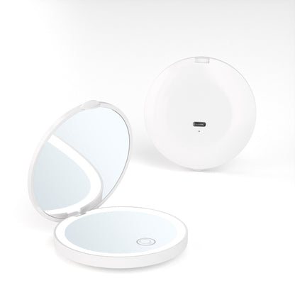 Folding LED Makeup Mirror – Portable, Rechargeable & Handheld